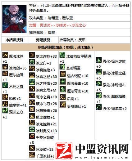 DNF85版本冰結(jié)師高效刷圖加點(diǎn)全攻略
